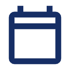 Icon: leerer Kalender, dunkelblau